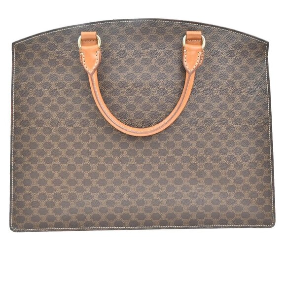 CELINE Logo Macadam Pattern Hand Bag PVC Leather GHW Made in Itay 83KB264 - Picture 3 of 15